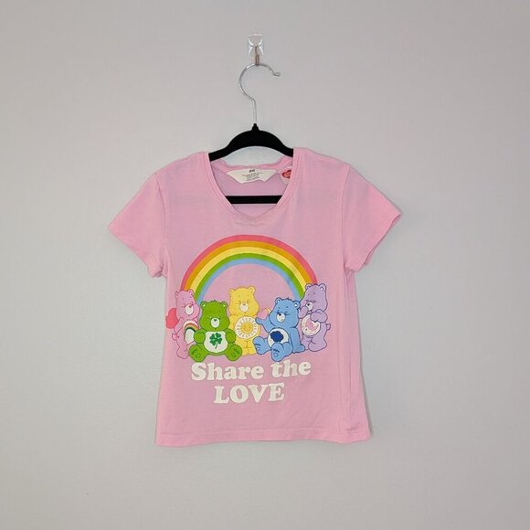 💙 2 for 15 💙 Pink Care Bears Tee | H&M | 100% Cotton - Picture 1 of 4